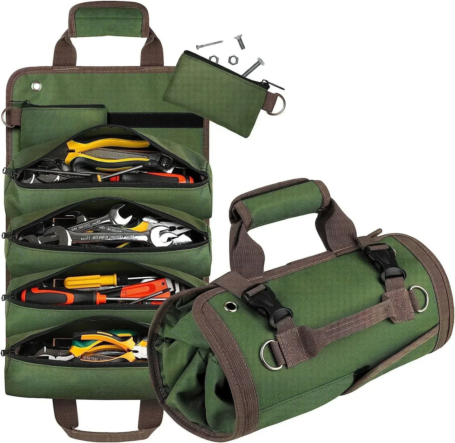 Multi-Purpose Professional Tool Bag – High-Quality Multi-Pocket Roll-Up Hardware Tools Organizer, Portable Small Tool Pouch
