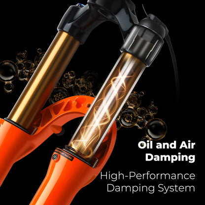 BOLANY Bike Air Fork – 27.5/29inch, 120mm Travel, Lightweight Magnesium Alloy Oil Air Suspension with Quick Release