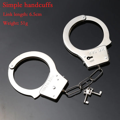 DUTRIEUX Stainless Steel Handcuffs – Adjustable Metal Ankle & Wrist Cuffs with Chain, BDSM Bondage Restraints for Couples