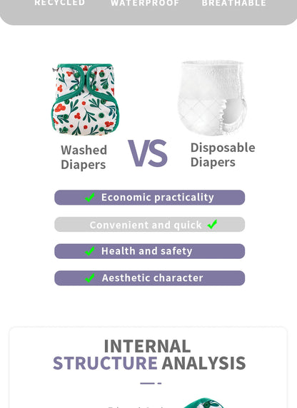 Kangobaby #My Soft Life# Reusable Baby Cloth Diaper Cover – Washable Newborn Nappies 0-3 Months