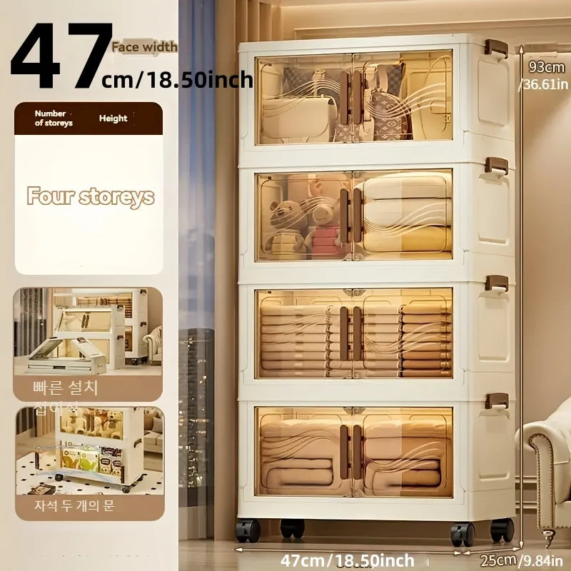 Foldable Storage Box with Clear Door – Durable, Spacious Organizer for Clothes, Books, Toys & Home Essentials