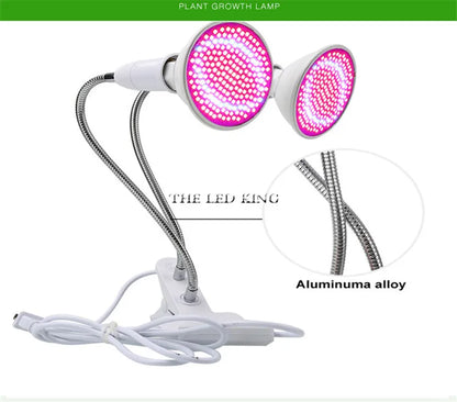 Phyto Lamp Full Spectrum LED Grow Light — E27 Plant Lamp for Indoor Seedlings, Flowers & Grow Tent Box