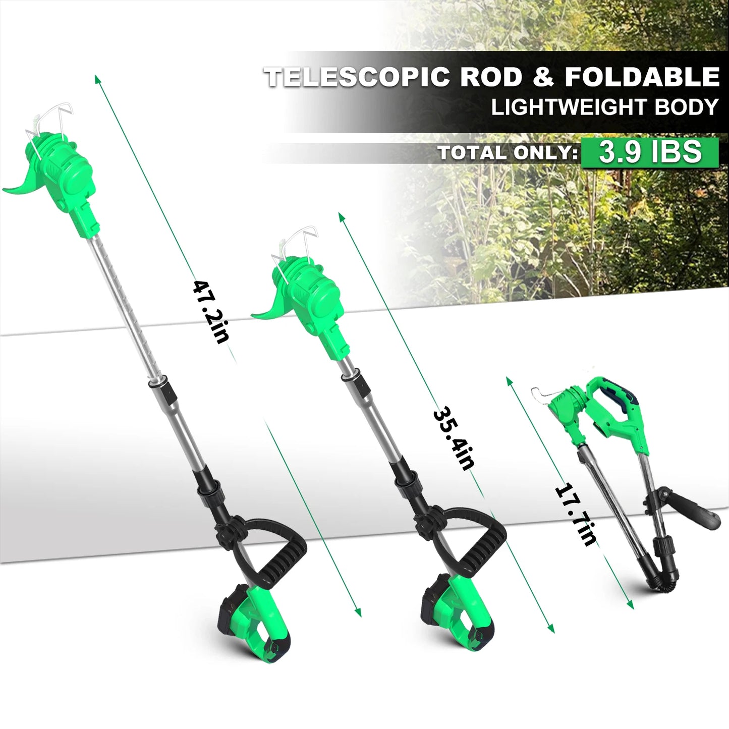 Tegatok 20V Cordless Weed Wacker — 4-in-1 Electric Weed Killer with 2×2.0AH Lithium-Ion Batteries