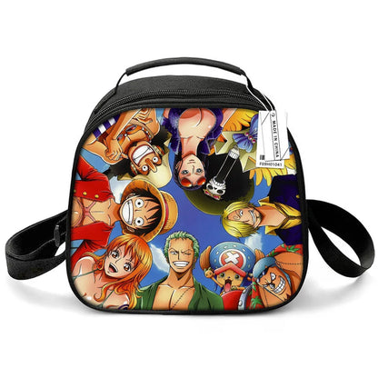 3PC One Piece Luffy School Backpack Set – Rechargeable Anime Bag for Boys & Girls, Student Cartoon Mochila