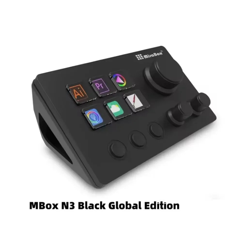 Mirabox N3 Streamdeck Keypad — Mini Customizable Macro Keyboard with Screen & Knob for Desktop