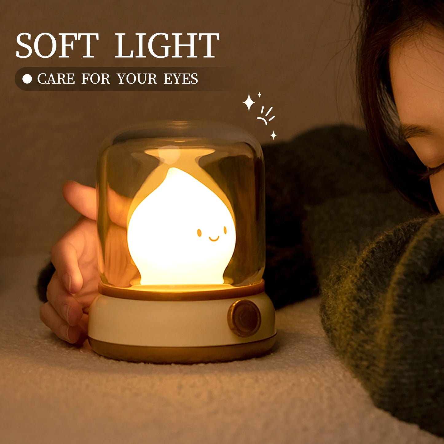 Mini Desktop LED Cute Night Lamp, USB Rechargeable Portable Cartoon Table Lamp for Coffee Bar, Home Decor & Hotel Bedroom