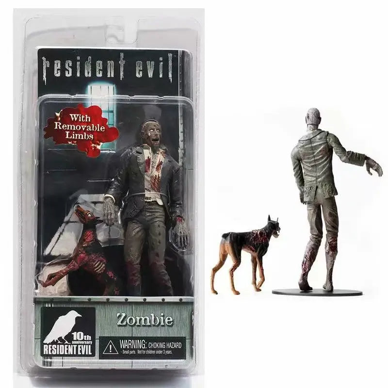NECA Redfield Hunk Zombie Action Figure Set – Includes Dog Licker and Walker, Chris Redfield Collectible Model Toy