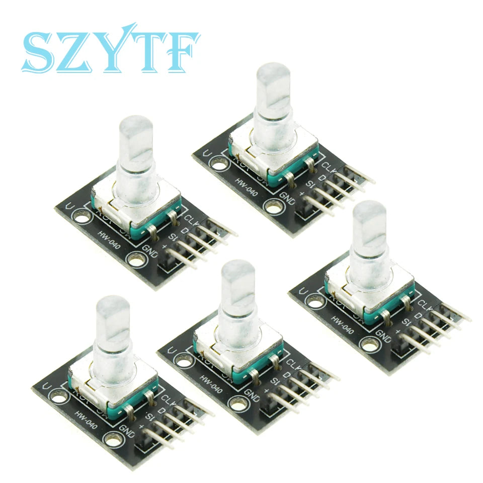 1-10PCS KY-040 360° Rotary Encoder Module – Potentiometer Sensor Development Board with Knob Cap for Arduino DIY Kit