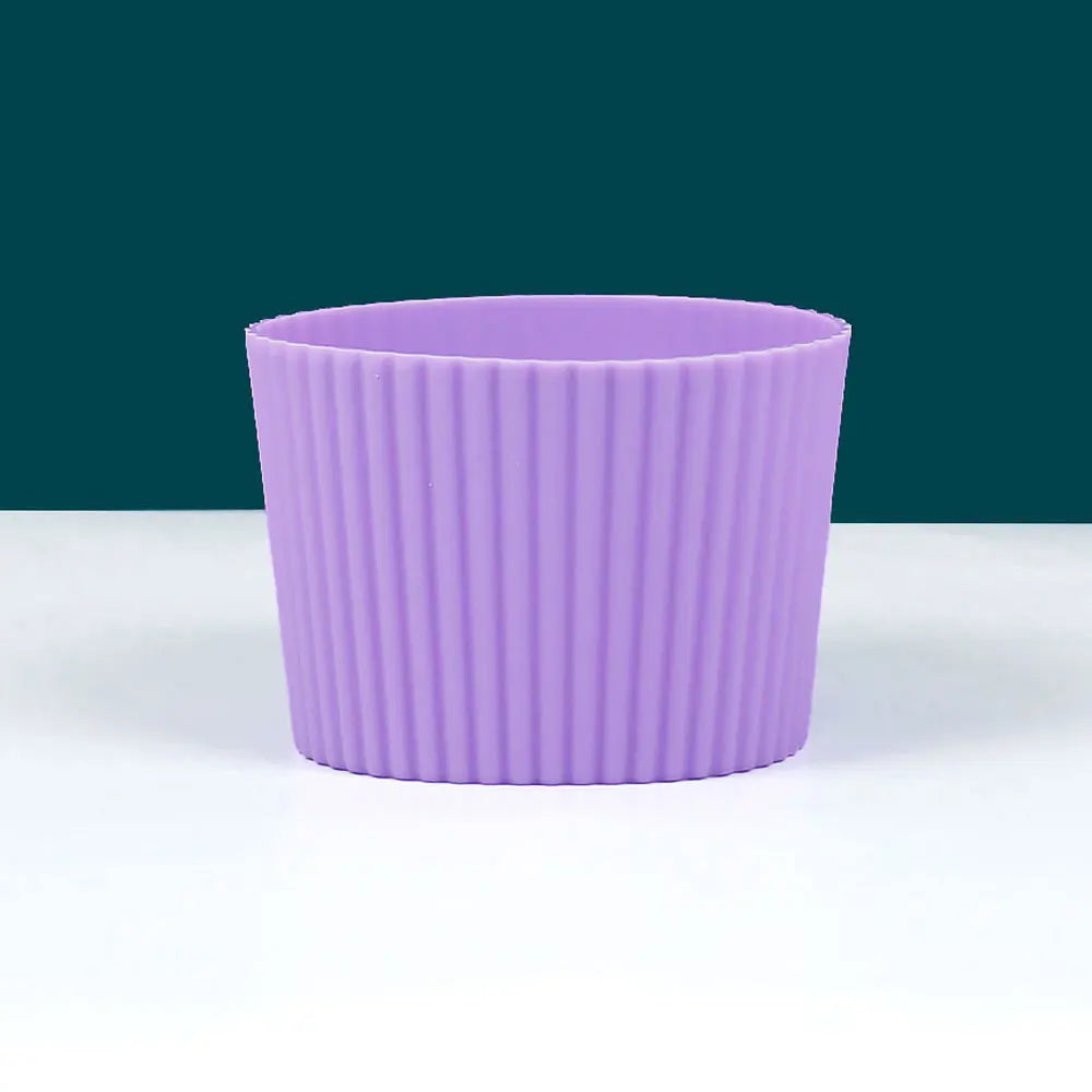 Silicone Coffee Cup Cover & Sleeve — Anti-Scalding, Anti-Slip Universal Tapered Thread Mug Protector for Ceramic & Glass Cups