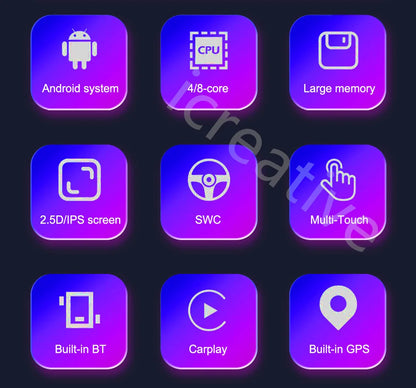 2DIN Android Car Radio for Volkswagen Golf 5/6, Polo, Passat B6/B7, CC, Skoda, Jetta - Multimedia, CarPlay, Wifi & GPS Navigation