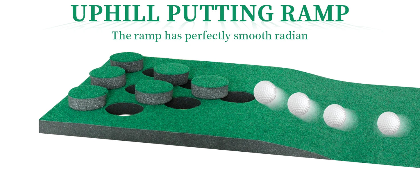 Golf Pong Putting Game Set – Indoor & Outdoor Training Aid with Front Border for Backyard, Office, and Party
