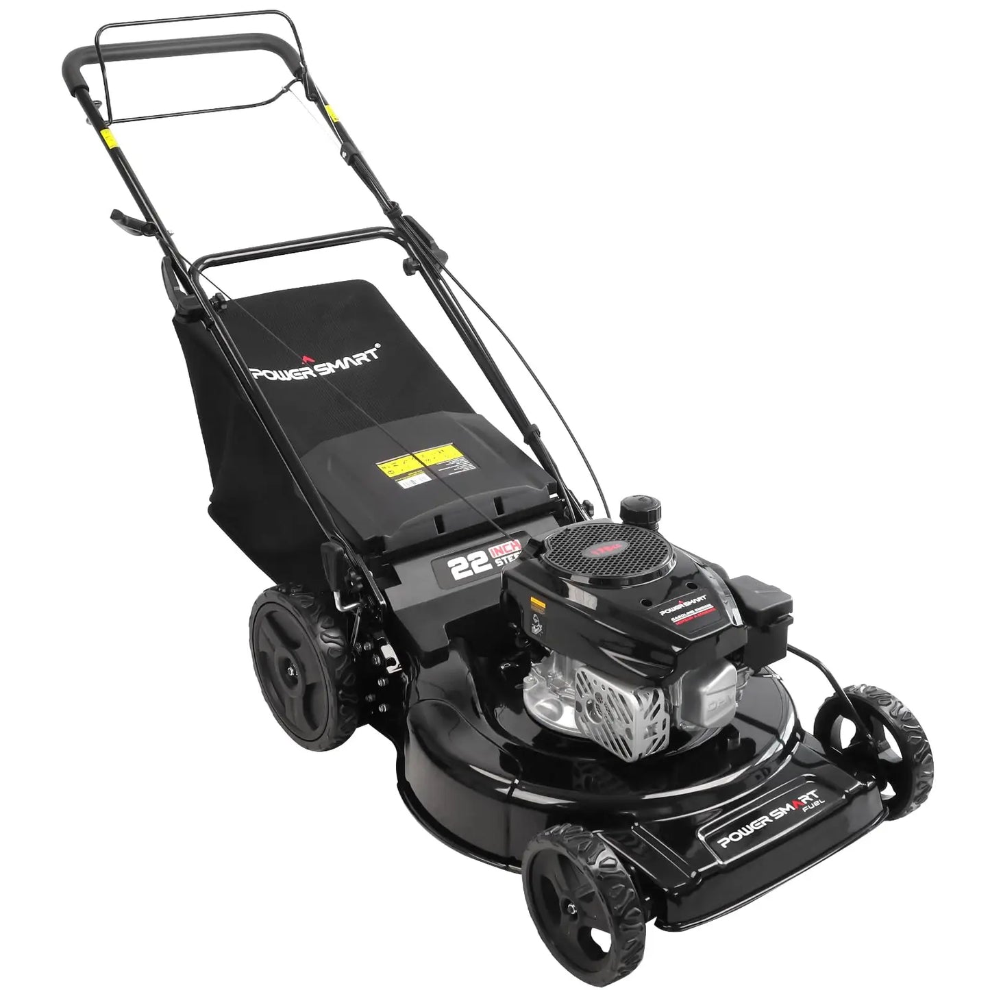 Self-Propelled Gas Lawn Mower — 22" 170CC OHV Engine, 3-in-1, Rear-Wheel Drive, 6-Position Height Adjustment