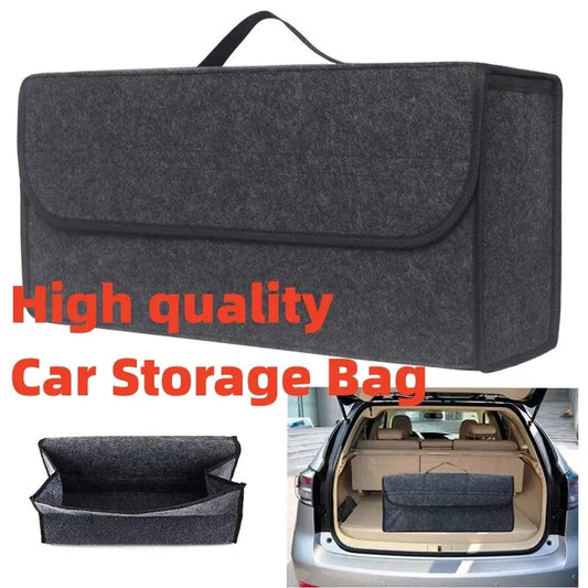 Large Anti-Slip Boot Storage Organizer: Car Trunk Soft Felt Bag for Tools & Accessories - Keep Your Items Secure!