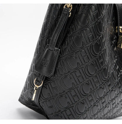 CH Fashion Women’s Shoulder Bag – Large Capacity Casual PU Leather Handbag with Embossed Letters