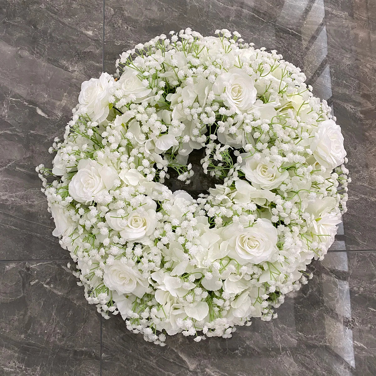 60cm Artificial Flower Wreath – Wedding Table Centerpiece & Backdrop Decoration