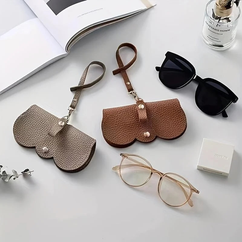 Cute Litchi Embossed Glasses Cover: Portable PU Leather Sunglasses and Reading Glasses Storage Bag - Travel-Friendly Eyewear Holder