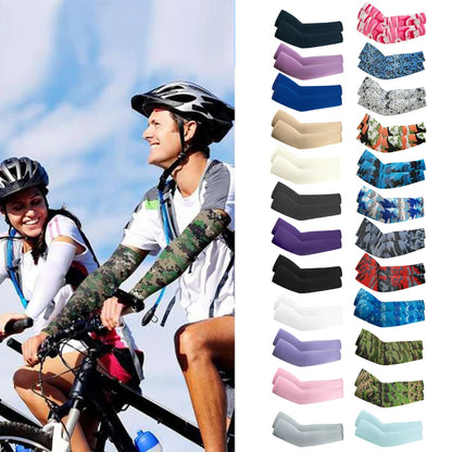 1 Pair Arm Sleeves – Summer UV Protection, Ice Cool for Cycling, Running, Fishing, Climbing, Driving, Arm Warmers for Men & Women