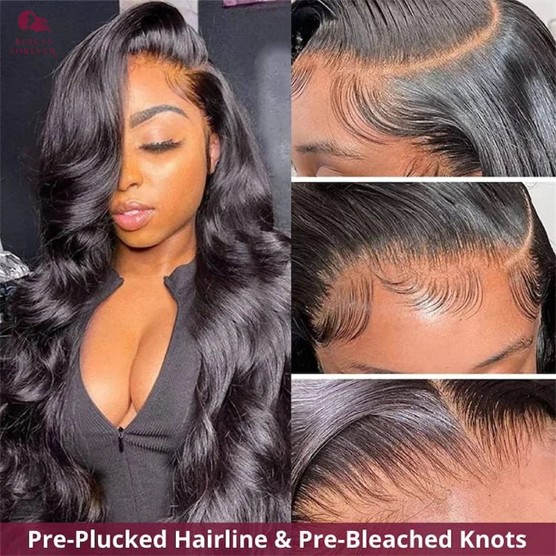 Beautyforever 3D Body Wave Lace Front Wig - Glueless, Ready-to-Wear, 100% Raw Human Hair, Bye Bye Knots