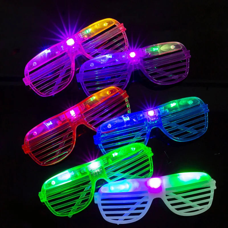 1-60PCS Neon Color Luminous LED Glasses – Eyeshade Lampshade Party Glasses for Christmas, Mardi Gras & Celebrations