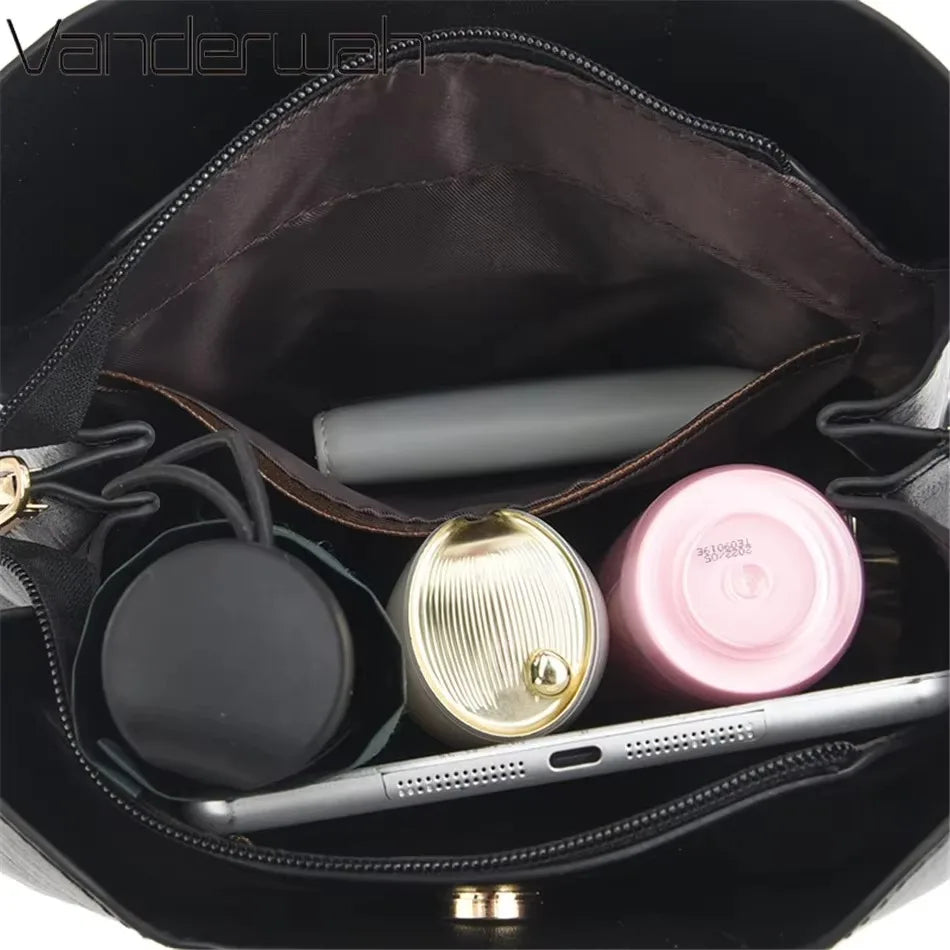 Luxury Women’s Leather Handbag – Large Capacity Shoulder & Crossbody Designer Bag