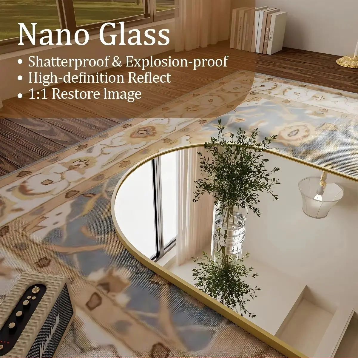 Arched Full Length Mirror – 71"x26" Full Body Floor Mirror, Standing, Hanging or Leaning Wall Mount with Stand