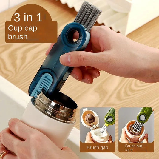 3-in-1 Multifunctional Bottle Gap Cleaner - Mini Silicone U-Shaped Brush for Water Bottles, Cups, and Narrow Spaces