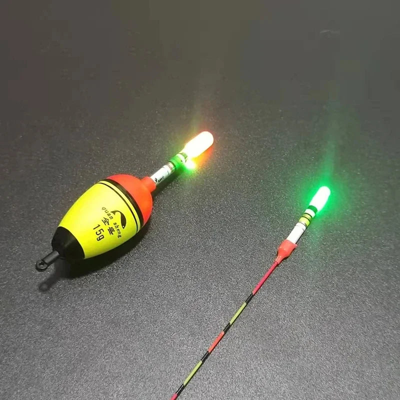 Green & Red LED Lightsticks 10pcs — Luminous Night Fishing Accessory with CR322 Battery