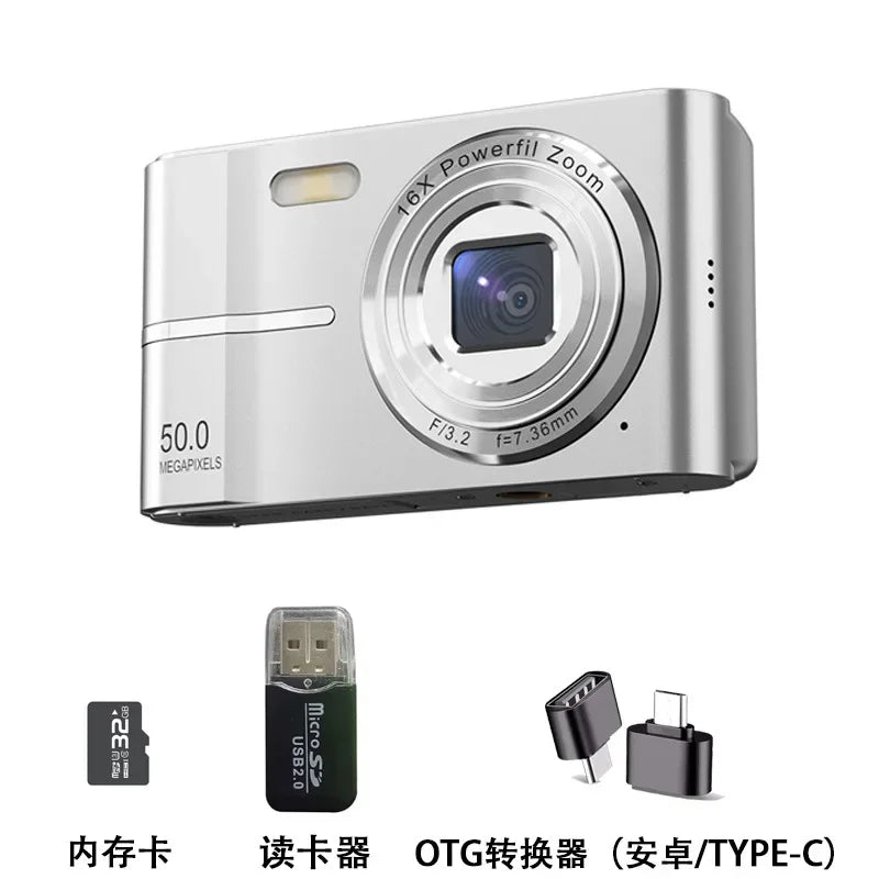 Xiaomi 4K Digital Camera – 50MP, 16X Zoom, Anti-Shake, Flash, Outdoor Student Video Recorder