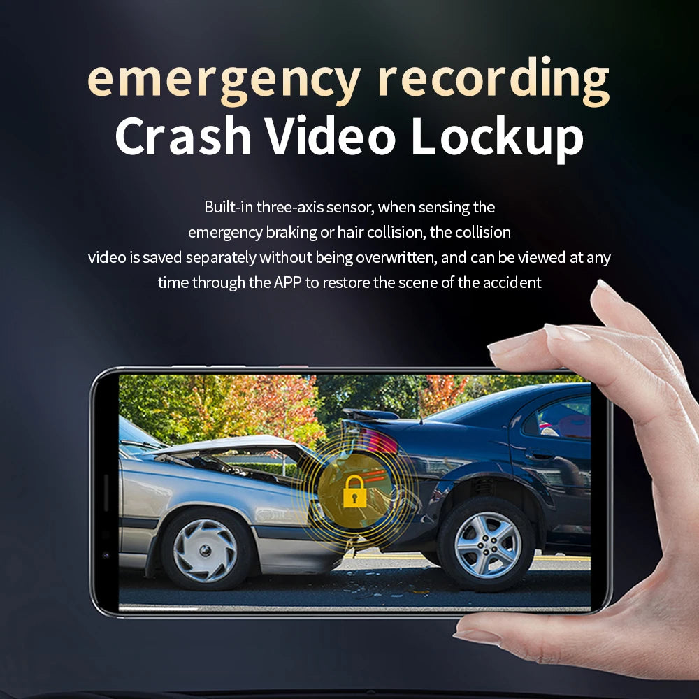 HP 4K HD Car Dash Cam – Night Vision, WiFi, Parking Monitoring, DVR Loop Video Recording