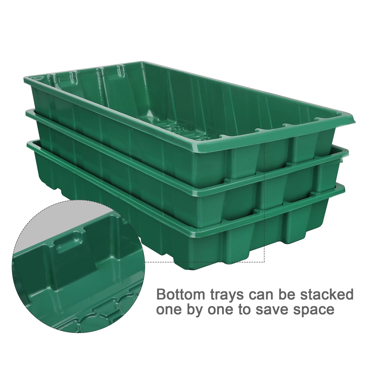 3pcs 40-Cell Seed Tray Set — Thickened Seedling Propagator with Transparent Cover for Greenhouse & Garden