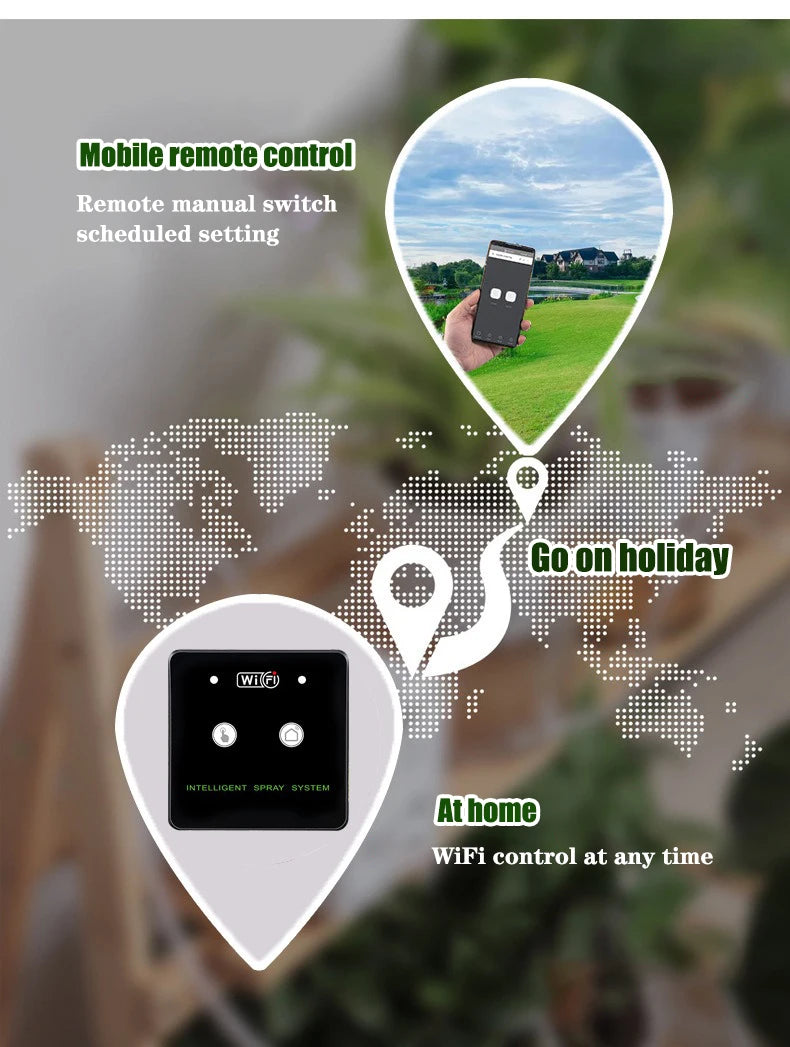 WiFi Rainforest Sprayer — Automatic Timed Mist System Kit for Reptiles & Irrigation