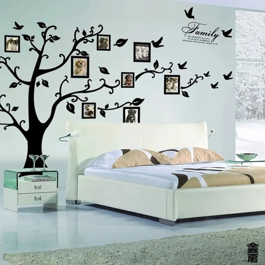 Large Family Tree Wall Sticker – Photo Frame Wall Decal for Home, Room & Scene Decor