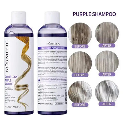 300ml Purple Color Fixing Shampoo – Long-Lasting Hair Dye, Gray Coverage, Fade Yellow After Bleach, Non-Irritating Hair Care