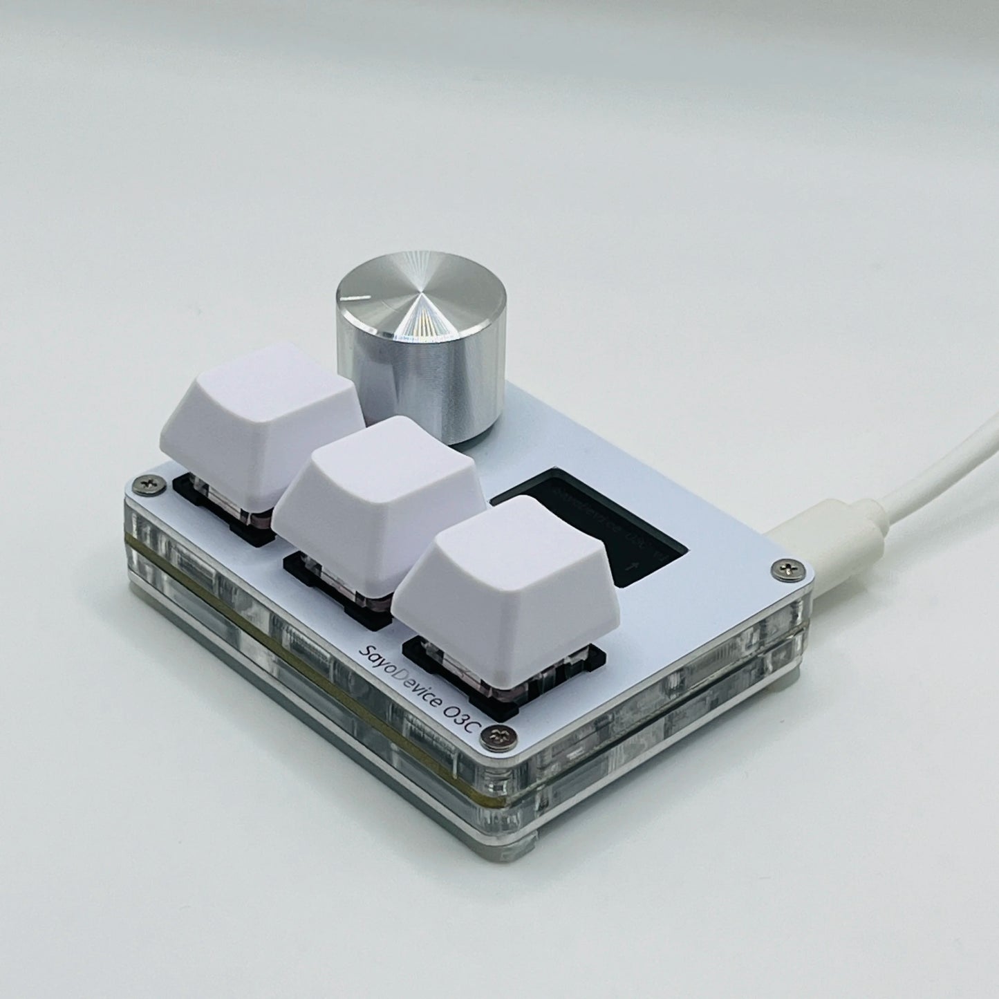 O3C SayoDevice OSU O3C Rapid Trigger Hall Switches – Magnetic Pink Keyboard Switches with Knob, Screen Copy & Paste Shortcut