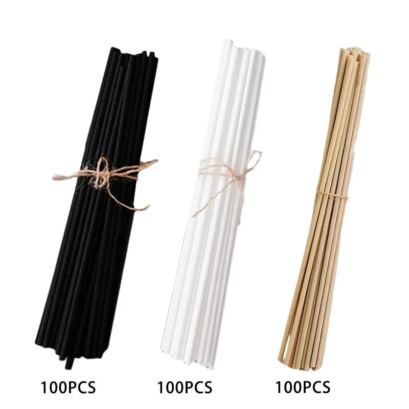 100PCS Reed Diffuser Sticks Set – 3mm x 8inch Fiber Sticks for Fragrance in Bedroom, Office & Bathroom