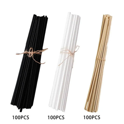 100PCS Reed Diffuser Sticks Set – 3mm x 8inch Fiber Sticks for Fragrance in Bedroom, Office & Bathroom