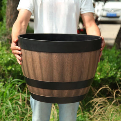 Large Capacity Bucket-Style Flower Pot – Retro Planter for Home & Garden
