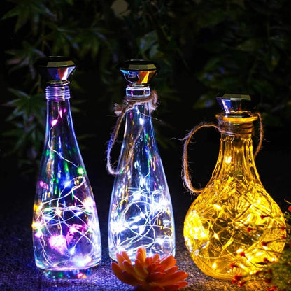 Updated Solar Wine Bottle Lights – 2M 20 LED Copper Wire Fairy String Lights for Xmas, Wedding & Party Decor, 4/8/10 Pack