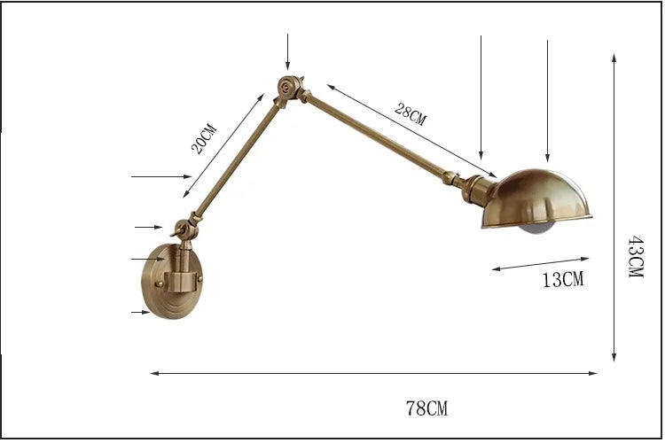IWHD 2022 Ceramic Copper LED Wall Lamp — Adjustable Swinging Long Arm Light for Bedroom & Living Room