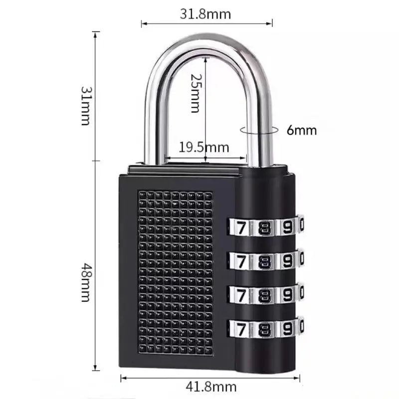 Metal 4-Digit Code Lock – Waterproof Outdoor Padlock for Suitcases, Luggage, Home Lockers & Room Security