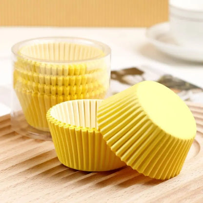 100pcs Disposable Muffin & Egg Tart Cups – Heat-Resistant Thickened Paper Cupcake Liners for Baking