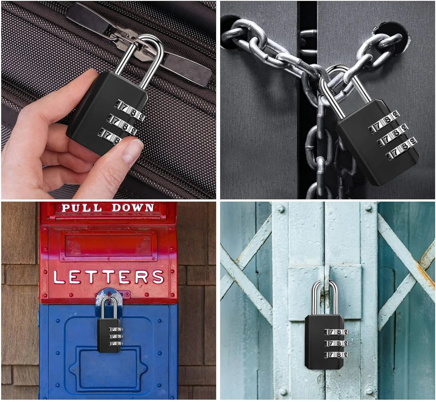 Small 3-Digit Combination Lock – Luggage, Backpack, Toolbox & Locker Padlock for Travel and Security