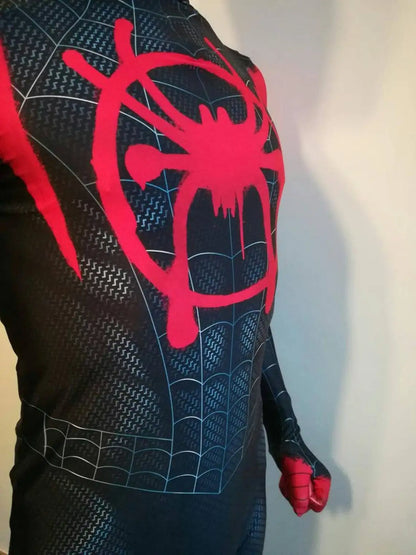 Newest Anime Spiderman Miles Morales 3D Print Cosplay Costume – Adult Superhero Halloween Zentai Bodysuit