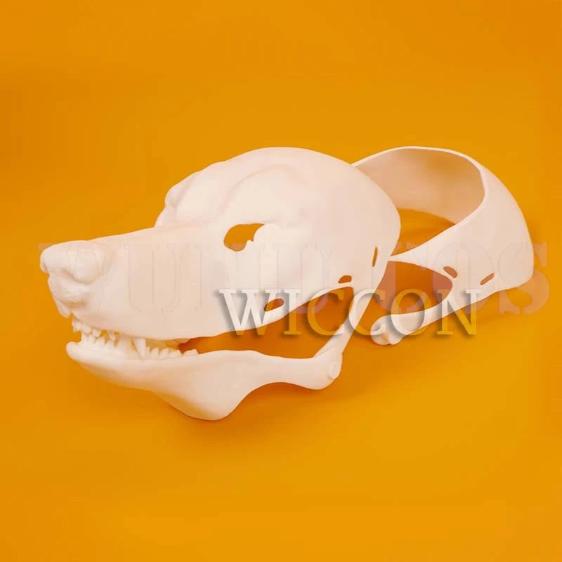 Kigurumi Beast Skull Mask – 3D Printed Wolf Head Fursuit Cosplay, Animal Skull Proboscis Mask for Halloween & Party