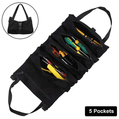 Multi-Purpose Professional Tool Bag – High-Quality Multi-Pocket Roll-Up Hardware Tools Organizer, Portable Small Tool Pouch