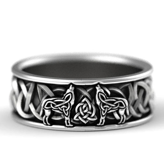 Huitan Viking Nordic Mythology Giant Wolf Ring – Defense Totem, Hip Hop Rock Fashion Unisex Punk Jewelry Gift