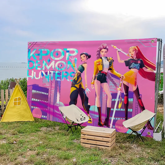 K-Pop Demon Hunters Cartoon Flag – Outdoor, Party & Home Decoration Banner