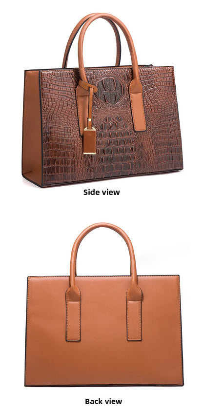 New Crocodile Pattern Handbag Set for Women — 3Pcs Tote, Shoulder Bag & Clutch, Large Capacity Fashion Set