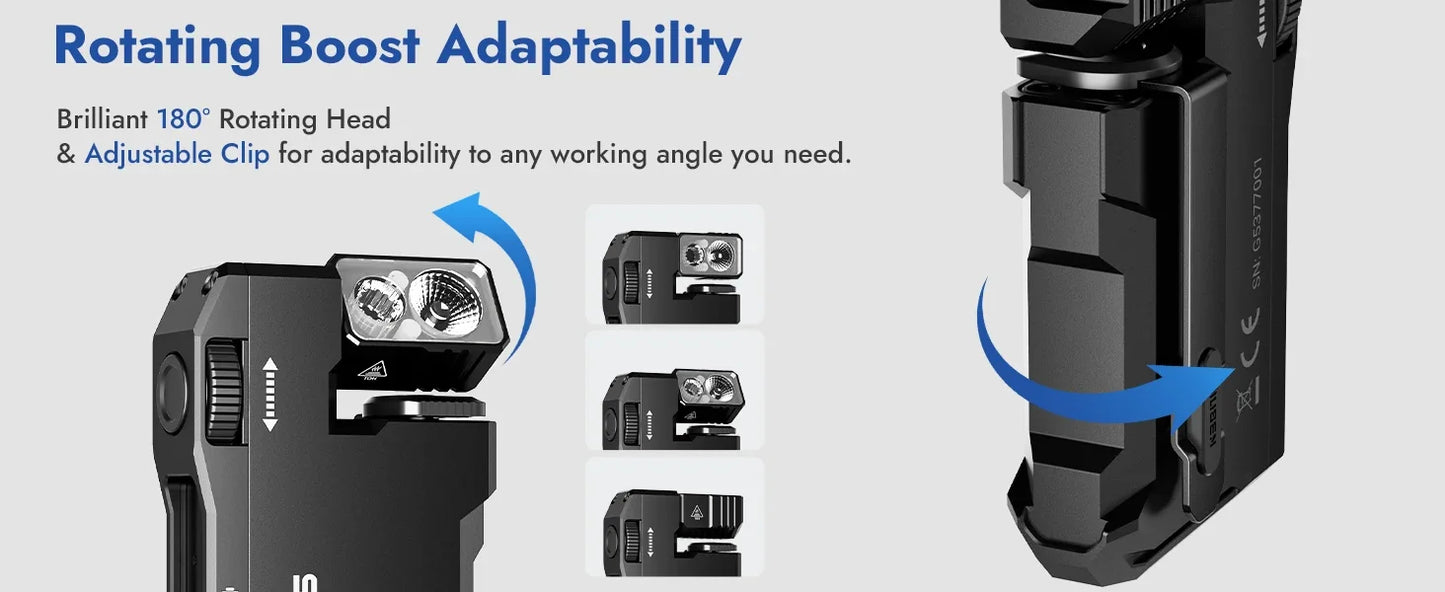 WUBEN G5 EDC Flashlight – 400 Lumens Portable Waterproof Pocket Torch with 180° Rotating Head & Magnetic Tail for Outdoor Use