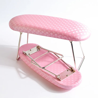 Waterproof Plaid Leather Nail Arm Rest Pillow – Soft Manicure Wrist Support Cushion